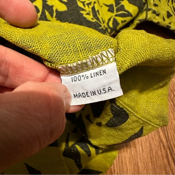 Bryn Walker Green Black 100% Linen Oversized Top Size Small - Picture 7 of 10